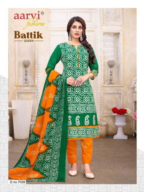 Aarvi Battik Queen Vol 1 Casual Wear Wholesale Cotton Dress Material
